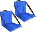 2PCS Portable Stadium Seat Cushion for Bleachers,Folding Lightweight Seat with Backrest,Adjustable Straps,Ideal for Camping,Hiking,Sports Events,Outdoor Concerts