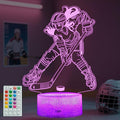 Hockey Night Light, Hockey Gifts for Girl, 3D Night Light with Remote Control, 16 Colors Changing, RGB Flashing Mode, Timer and Dimmable, Gifts for Boys Christmas Decor