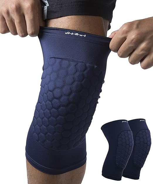 HiRui Knee Pads for Kids Youth Adult, Basketball Baseball Knee Brace Knee Support, Collision Avoidance Kneepad Compression Knee Sleeve for Volleyball Football Cycling Running (Navy Blue, XXS)