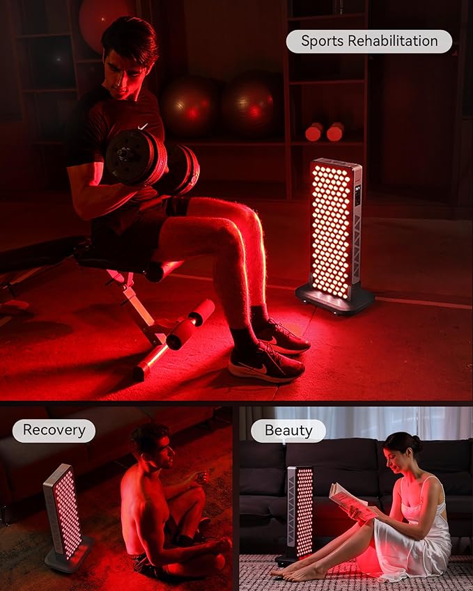 2026 Upgraded Red Light Therapy for Body Face, Dual Chip 660nm 850nm Red Light Panel with 3 Modes, Dimmable & Timer, Infrared Light Therapy for Home Office Gym, Basic 156 LEDs
