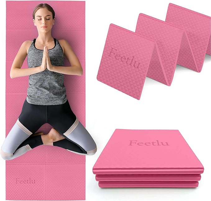 Foldable Yoga Mat, 6mm Thick, Lightweight, Anti-Slip, and Easy to Store – Perfect for Travel, Yoga, Pilates, Home Workouts, and Floor Exercises