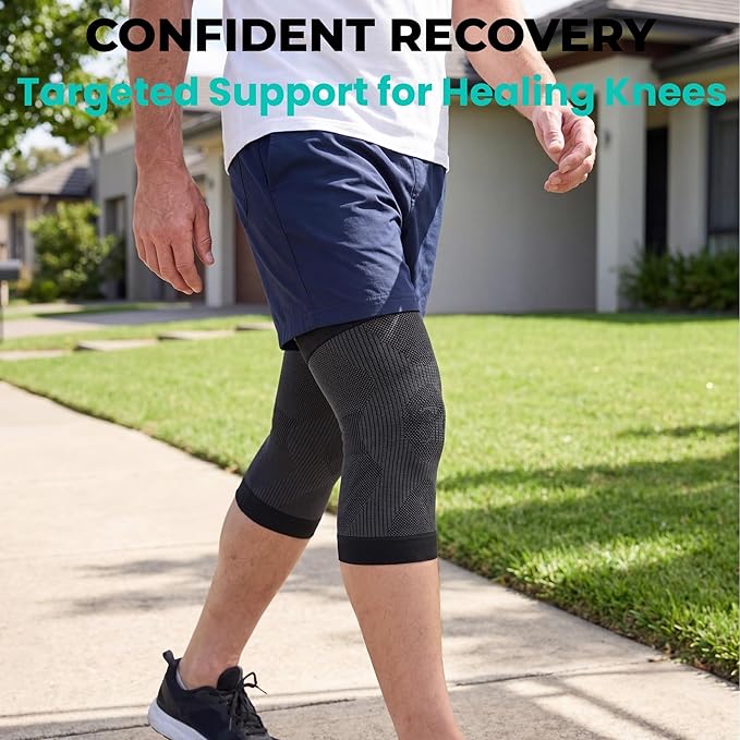 KEKING Orthopedic Brace for Tendinitis, Arthritis, ACL, MCL, Injury Recovery, Meniscus Tear, Knee Pain, Aching Knees, Patellar Tendonitis and Arthritis, Knee Compression Sleeves 2 Pack, Black 3XL