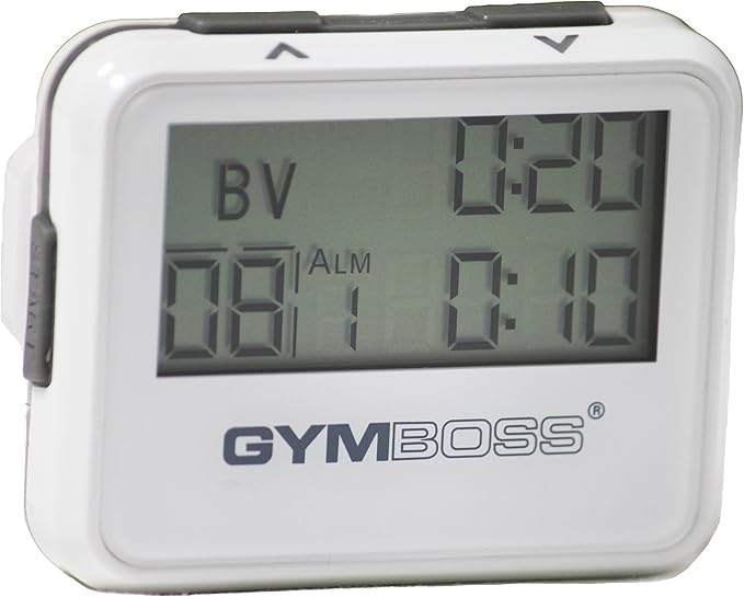 Gymboss Interval Timer and Stopwatch - White/Gray Gloss