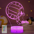 Volleyball Gift for Girls, 3D Night Light, 16 Colors Changing, Remote Control with Timer, RGB Flashing Mode and Dimmable, Volleyball Lamp for Christmas Birthday Decor