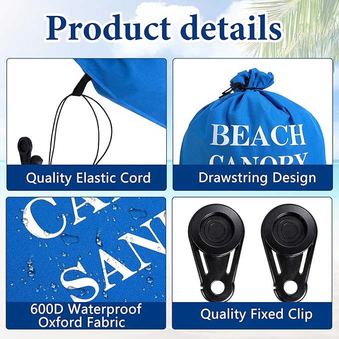 DECOHS 2 Pack Beach Canopy Wind Assist Kit, 20" x 16.5" Breeze Wind Sun Canopy Weights, Beach Shade Accessories Sun Shelter Sandbags Anchor for Fixing Outdoor Shade Tents (Canopy Not Included)