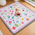 RONGFA Baby Play Mat for Floor, 50'' x 50'' Thicken Foam Soft Padded Mat for Baby, Playpen Mat for Toddlers Infant Kids, Machine Washable, Non-Slip Bottom Safe for Crawling (Flower)