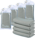 SYOURSELF Cooling Towels for Neck and Face, 4 Pack 40" x 12" Cooling Towel for Hot Weather, Soft Breathable Instant Cool Chilly Pad for Sports Golf Yoga Gym Athletes Camping Ice Towels(Grey)