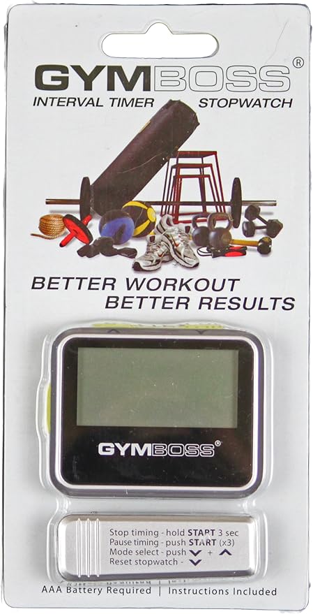Gymboss Interval Timer and Stopwatch - Silver/Yellow Metallic Gloss