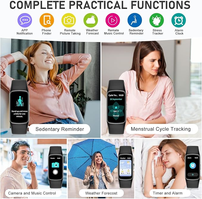 Fitness Tracker, Activity Tracker with 24/7 Heart Rate Blood Oxygen Sleep Monitor, 123 Sports Modes Step Counter, 1.47'' HD Screen Fitness Watch, Smart Watches Pedometer for Women Men Android/iOS