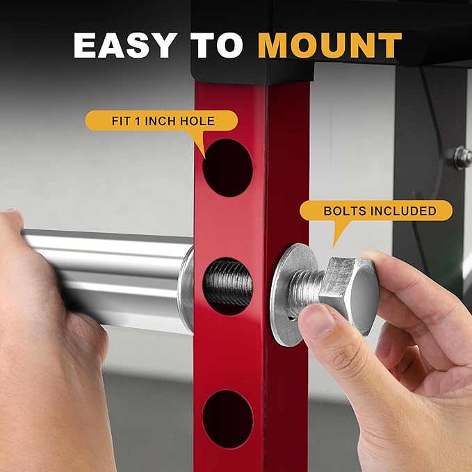EVERYMATE Stainless Steel Weight Plate Holder - Power Rack & Squat Rack Attachments 2 Inch Olympic Plate Storage Rack for 2x2 3x3 2x3 Power Cage Accessories