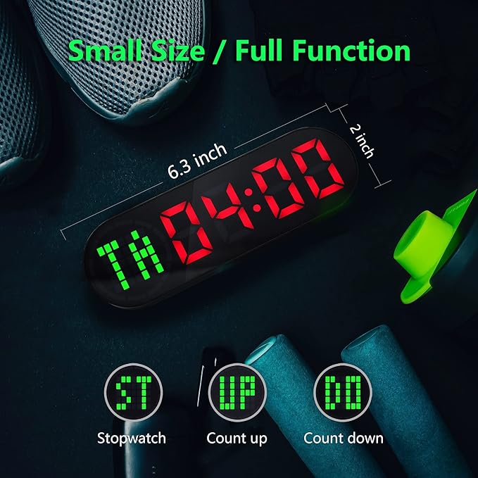 LUCORB Portable Gym Timer for Home Gym Interval Timer for Workout with Time Progress Bar/Rounds, Workout Clock for Boxing HIIT Tabata Emom Fitness Rechargeable Battery Powered…