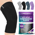 BraceAbility Knee Compression Sleeve - Knit Knee Pain Brace for Men and Women, Arthritis Relief, Meniscus Tear, Running, Workout, Sports, Swelling, Athletic Support for Joint Stability (M/L Black)