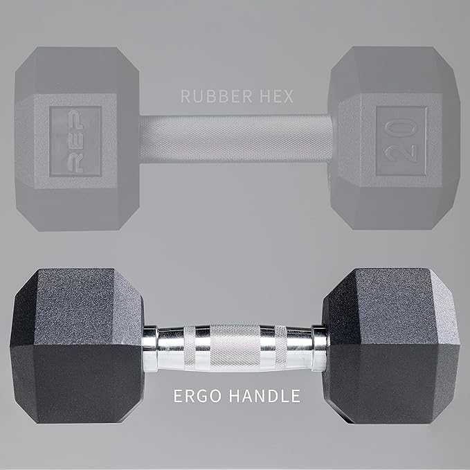 REP FITNESS 5 to 50 Ergo Dumbbell Set with Matte Black 3-tier Dumbbell Rack