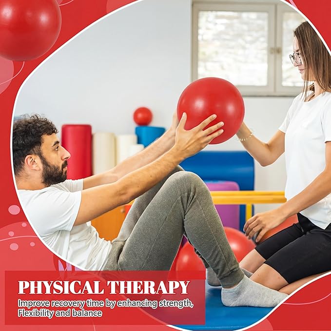 Sotiff 20 Pcs 9 Inch Pilates Ball Bulk Exercise Pilates Ball Mini Yoga Balls Therapy Core for Stability Barre Training Stretching Physical Posture Training Gym Workout with Inflation Tube