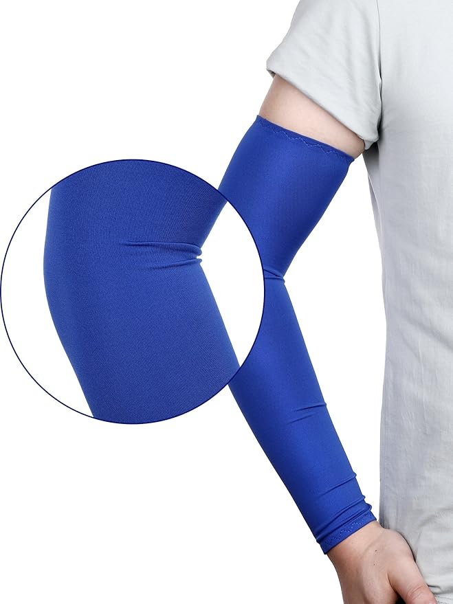 Mudder 9 Pairs Unisex UV Protection Sleeves Arm Cooling Sleeves Ice Silk Arm Sleeves Arm Cover Sleeves