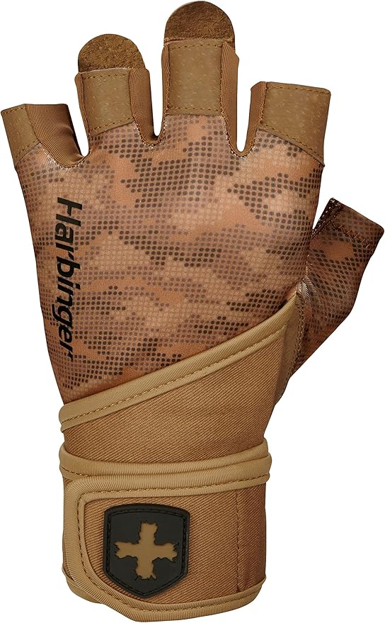 Harbinger Pro Wristwrap Gloves 2.0 for Weightlifting, Training, Fitness, and Gym Workouts with Wrist Support
