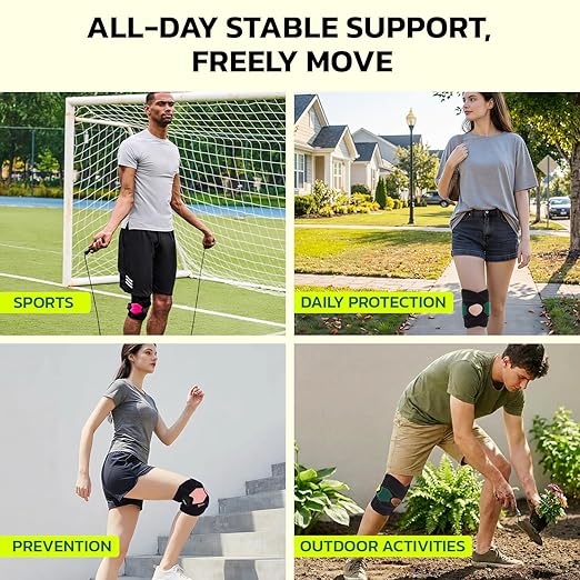 aoFIT Knee Brace for Men Women Knee Pain Meniscus Tear Arthritis Patella Dislocation Best Osteoarthritis Adjustable Compression with Memory Stabilizers for ACL MCL Breathable for Injury Recovery M