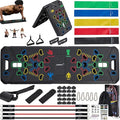 Portable Push Up Board Gym Kit 25-in-1, Foldable Push Up Station & Exercise Board Workout Set with 18 Accessories, Resistance Bands & Handles, Ankle Straps for Men, Women & Teens
