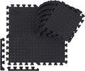 Ecally 100 Pcs 12 x 12 Gym Mat Foam Floor Mats for Home Gym Covers 96 Sq Ft Puzzle Exercise Square Interlocking Carpet Tiles with Border for Workouts Equipment Yoga Pilates (Black)