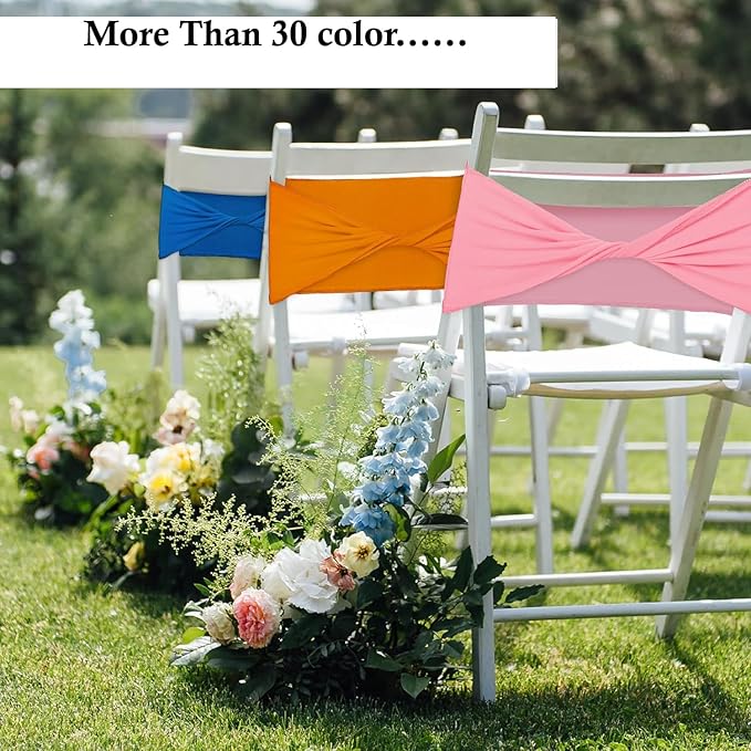MDS Pack of 250 Spandex Chair Sashes Bows Elastic Stretch Dining Chair Bands Ties Without Slider Buckle Universal fits for Wedding Baby Shower Birthday Party Banquet Event Decoration - Dark Teal