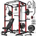 JELENS S21 Power Cage, Multi-Function Power Rack with Adjustable Cable Crossover System, 2000LBS Squat Rack for Home Gym with More Training Attachments