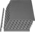 ProsourceFit Weaved Pattern Extra Thick Exercise Puzzle Mat 1-inch, EVA Foam Interlocking Tiles for Protective, Cushioned Flooring for Home and Gym Equipment; Grey, 24 SQ FT, 6 Tiles