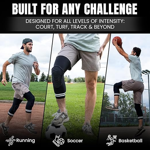 Dirt Defence Basketball Knee Pads - 2Pcs Large Size Padded Knee Compression Sleeve for Legs - EVA Shock-Absorbing Support for Sports Training and Recovery - Volleyball, Soccer, Weightlifting, Baseball - Large