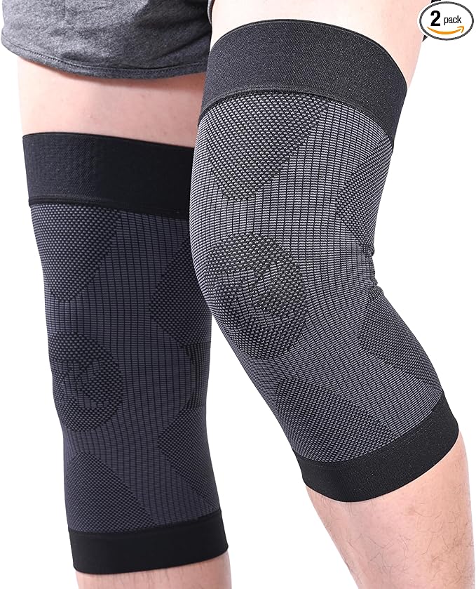KEKING Orthopedic Brace for Tendinitis, Arthritis, ACL, MCL, Injury Recovery, Meniscus Tear, Knee Pain, Aching Knees, Patellar Tendonitis and Arthritis, Knee Compression Sleeves 2 Pack, Black S