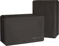 Amazon Basics Non-Slip Yoga Blocks, Set of 2, Deepen Poses, 4" x 9" x 6", Black