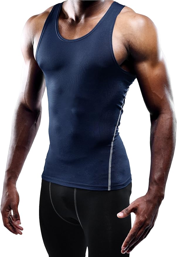 NELEUS Men's 3 Pack Athletic Compression Under Base Layer Sport Tank Top