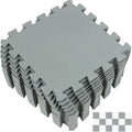 Yostrong® 18 Tiles Interlocking Puzzle Foam Baby Play Mat for Playing - EVA Babies Crawling Mat | Rubber Floor Work Out Mats for Home Gym. Gray. YOC-Lb18N