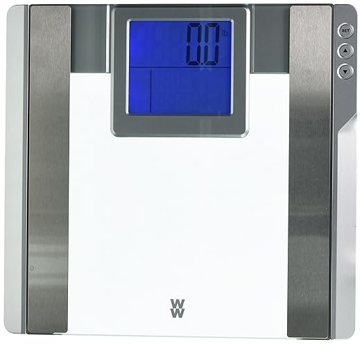 Weight Watchers Scales by Conair Scale for Body Weight, Digital Bathroom Scale with Body Fat and BMI in Large Display Clear