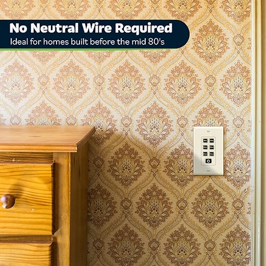 TOPGREENER 4-Hour No Neutral Wire Countdown Timer Switch, 5-10-30-60 Min 1-2-4 Hour Settings, for Fans and Lights, 120VAC 60Hz, 1/2HP, 150W LED, UL Listed, TGT06-4H-JT-LA, Light Almond