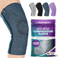 BraceAbility Knee Compression Sleeve - Knit Knee Pain Brace for Men or Women, Arthritis Relief, Meniscus Tear, Running, Workout, Sports, Swelling, Athletic Support for Joint Stability (Teal, XL/2XL)