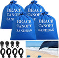 DECOHS 4 Pack Beach Canopy Wind Assist Kit, 20" x 16.5" Breeze Wind Sun Canopy Weights, Beach Shade Accessories Sun Shelter Sandbags Anchor for Fixing Outdoor Shade Tents (Canopy Not Included)