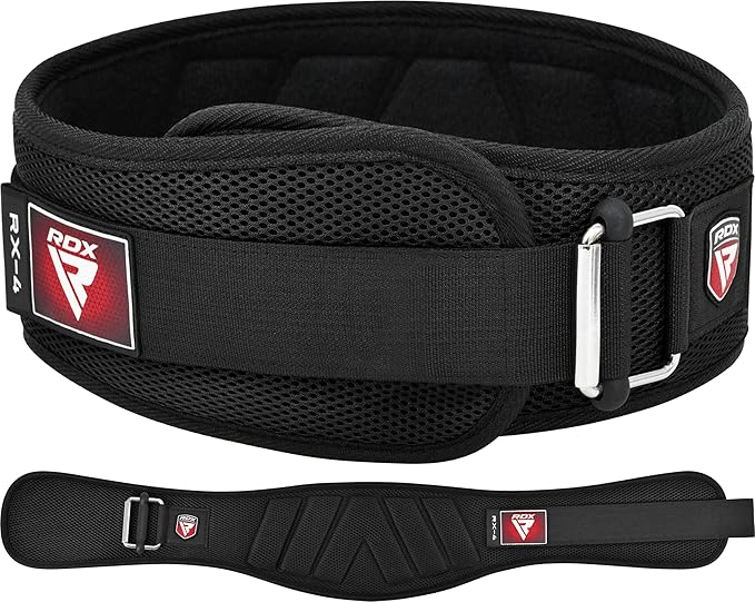 RDX RX4 Weightlifting Belt - EVA Foam Support, Adjustable Nylon Strap & Secure Fit I Gym Belt for Men & Women I Back Support for Heavy Lifting & Strength Training